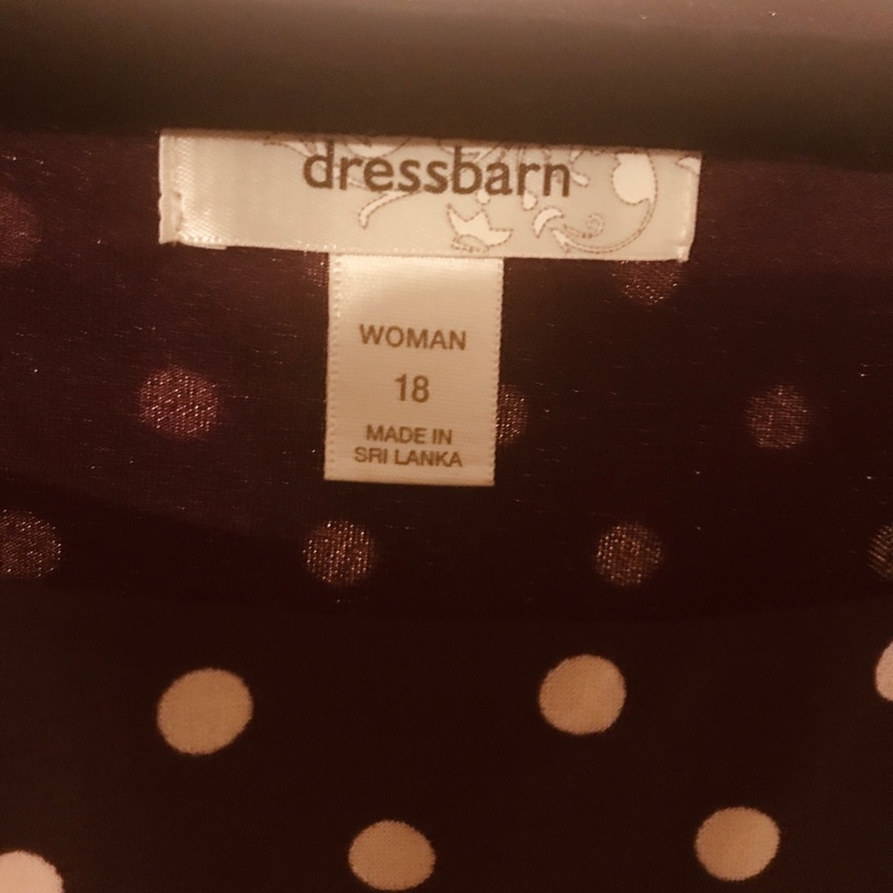 Dress barn purple and white polka dress